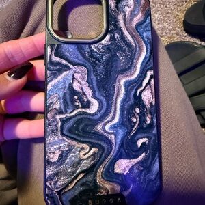 BURGA Blue and Silver Marble Phone Case